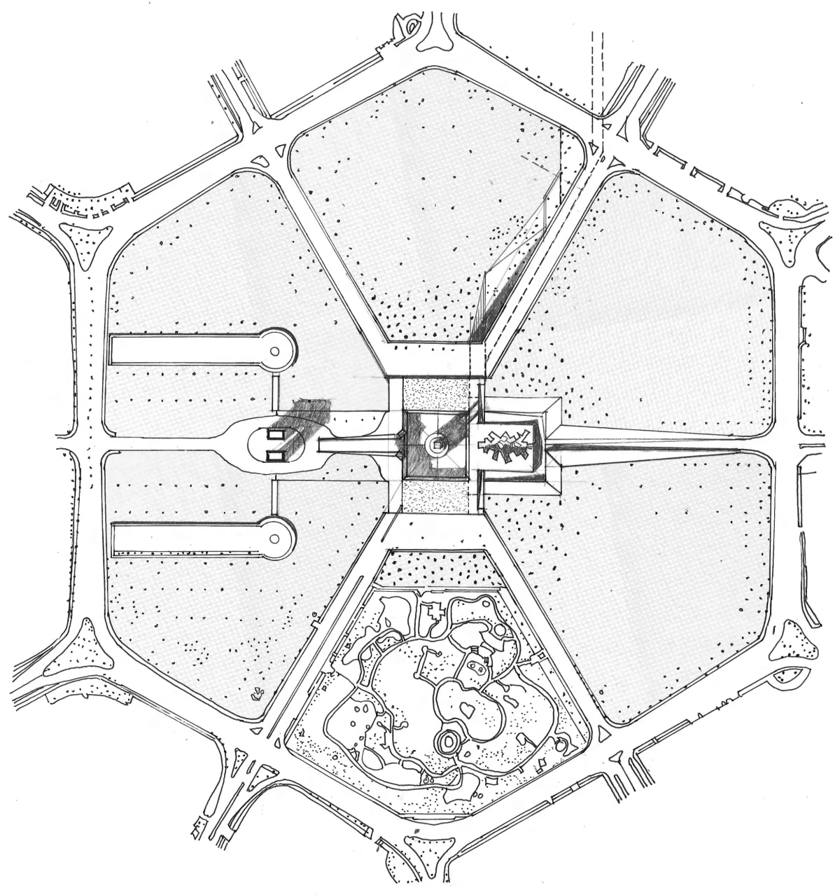 Competition Entry: National War Memorial — technical drawing, sheet 1