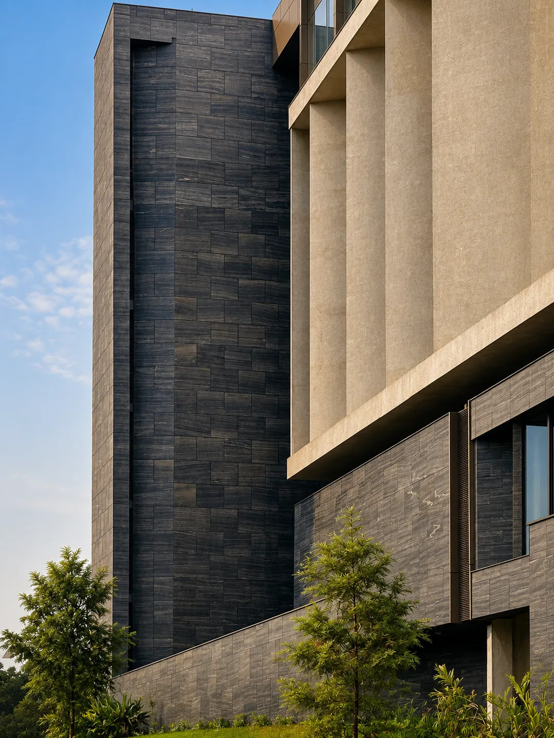 Exterior View of Hotel showing Passive Solar Design