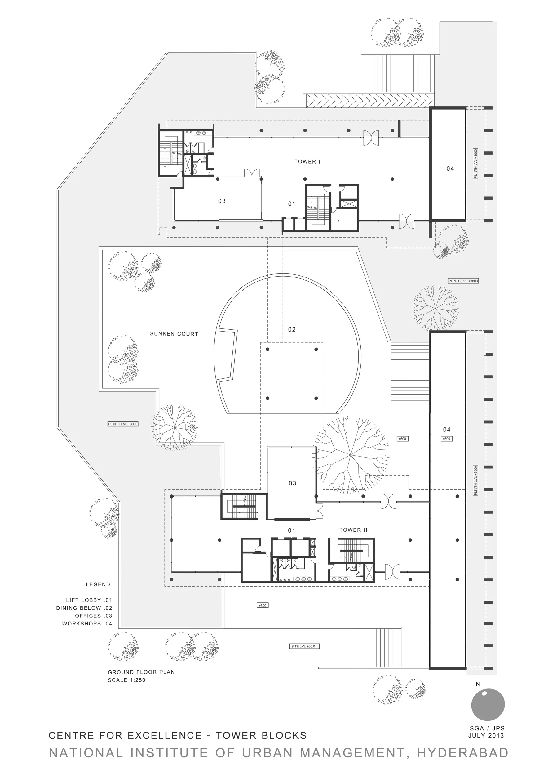 National Institute of Urban Management — technical drawing, sheet 1