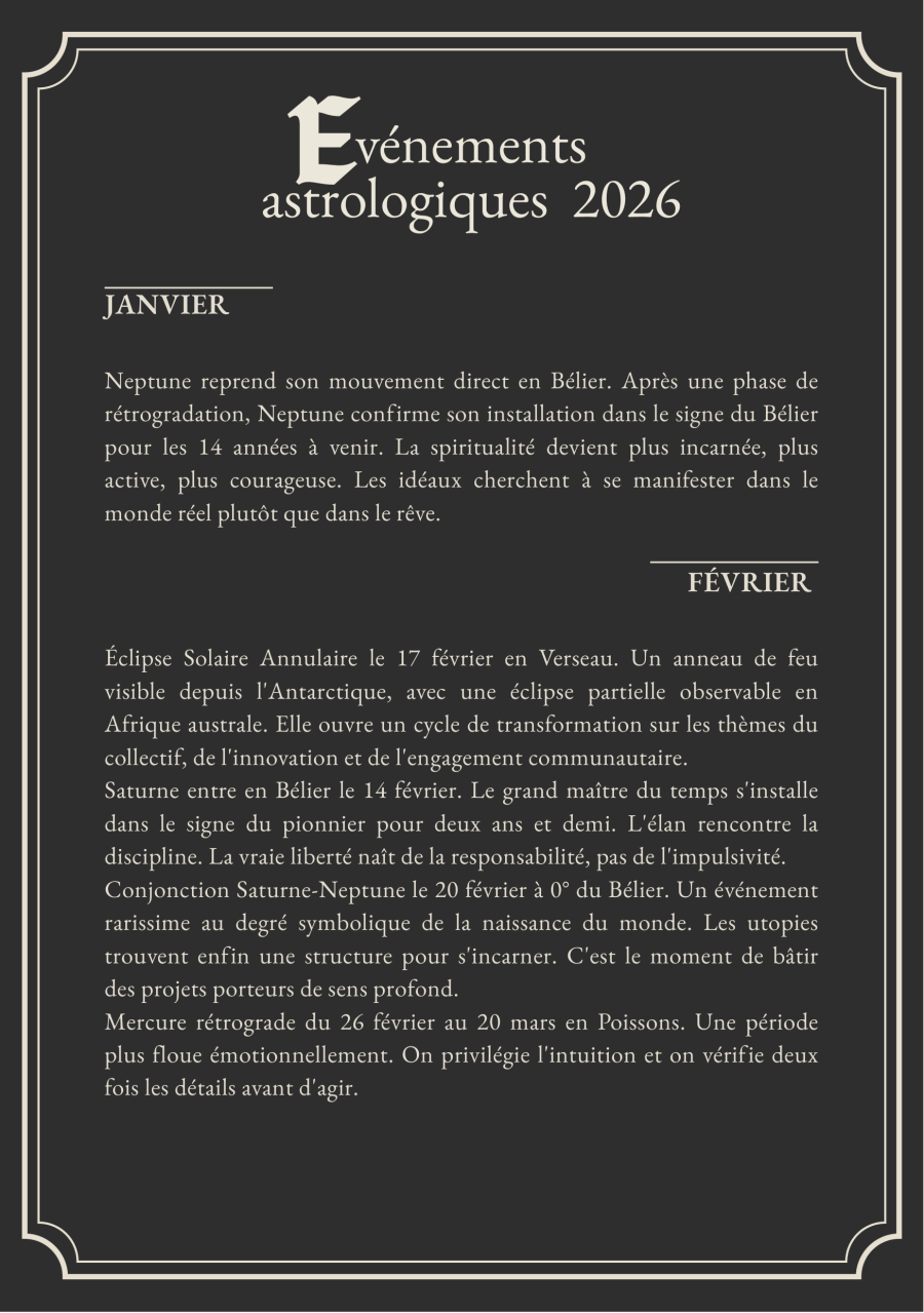 Dates clés 2026