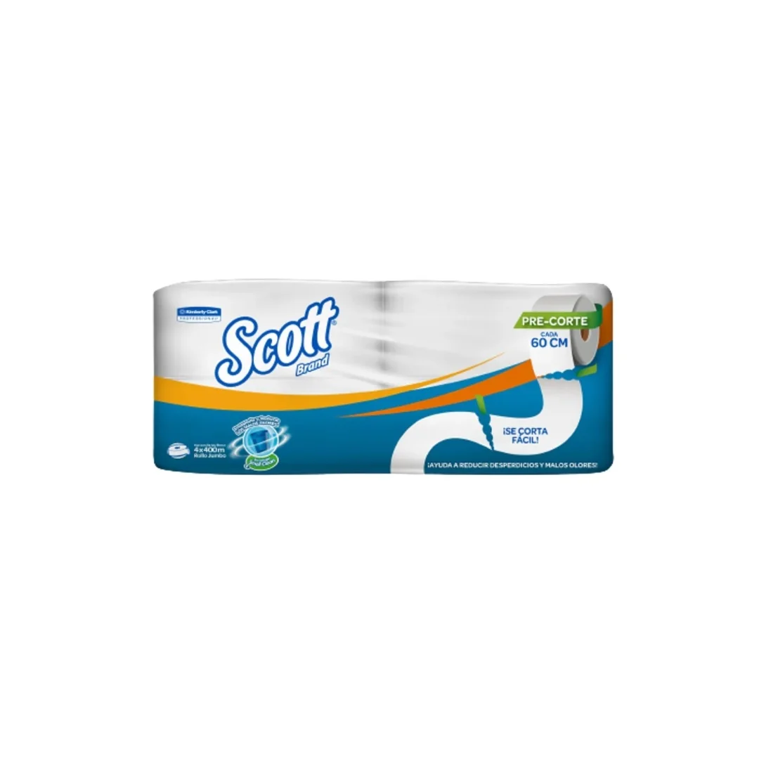 PAPEL HIGIENICO JUMBO SCOTT 400 METROS PAQUETE X 4 ROLLOS