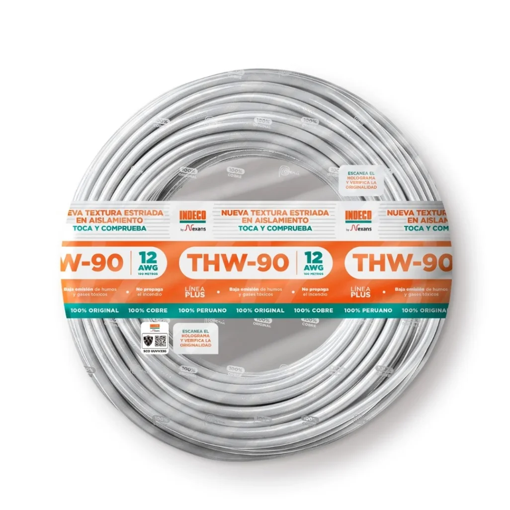CABLE THW-90 P+EST 12AWG 450/750V BLANCO - INDECO