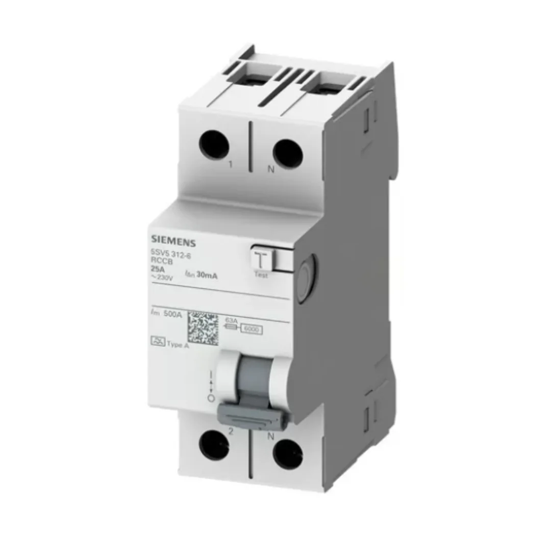 INT. DIFERENCIAL 2P 25A 230VAC 30MA T. AC SENTRON MODELO:5SV5312-0 SIEMENS