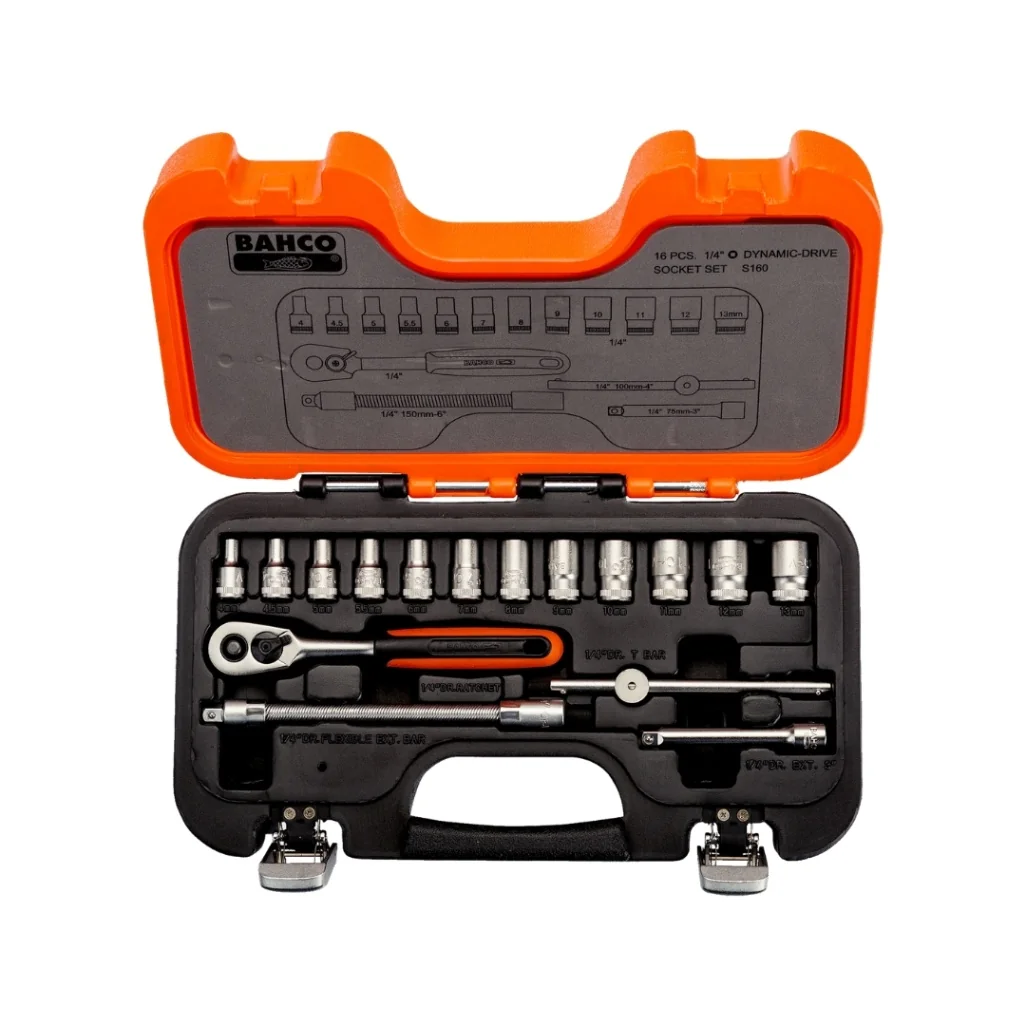 BAHCO - SET DADOS HEXAGONALES Y ACCESORIOS MM ENC 1/4" 16P S160