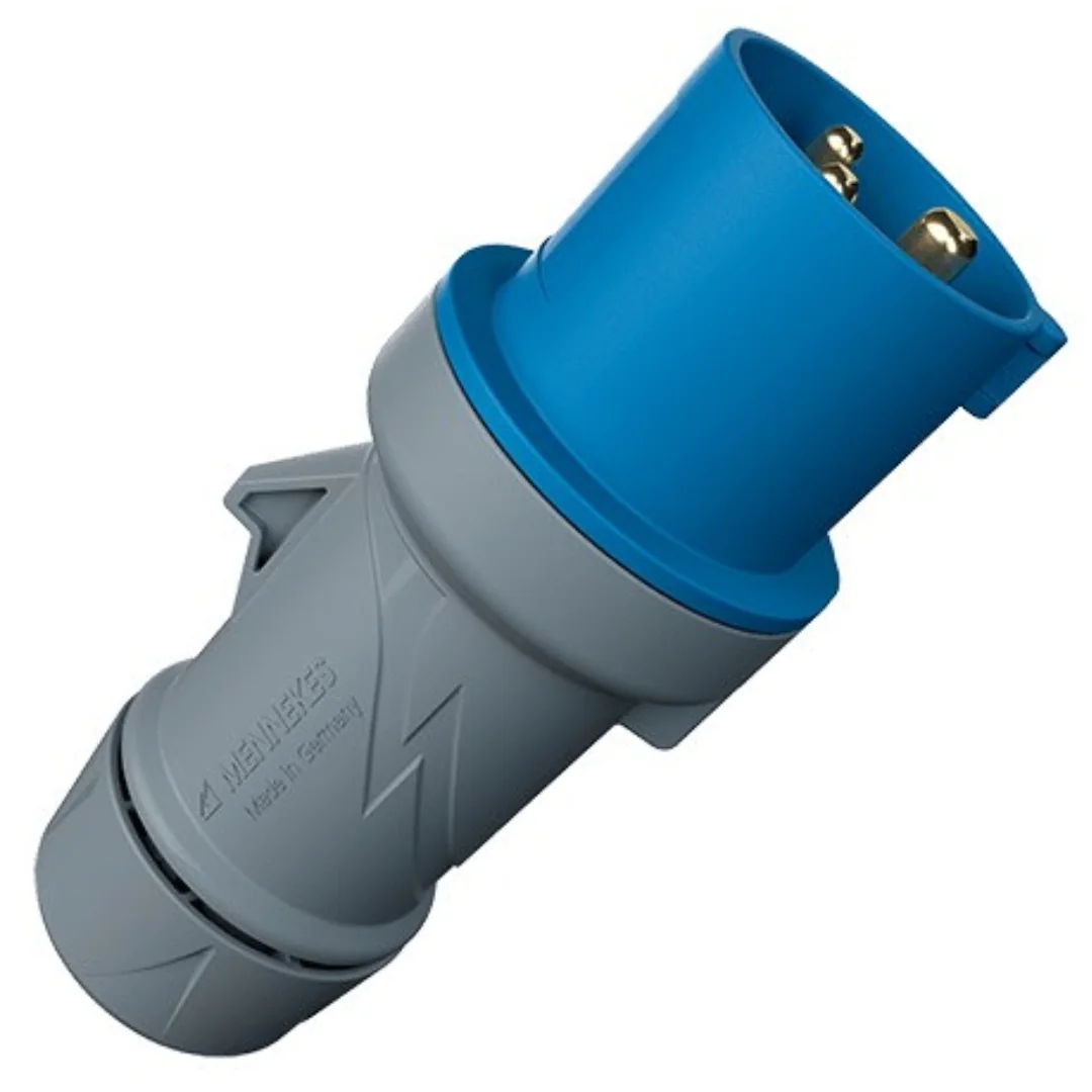 ENCHUFE INDUSTRIAL 2X16A+T 250V IP44 6H AZUL POWERTOP PLUS - [3204] - MENNEKES