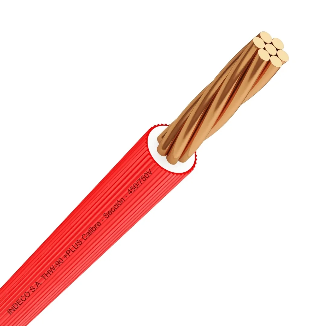 CABLE THW-90 P+EST 14AWG 450/750V ROJO - INDECO