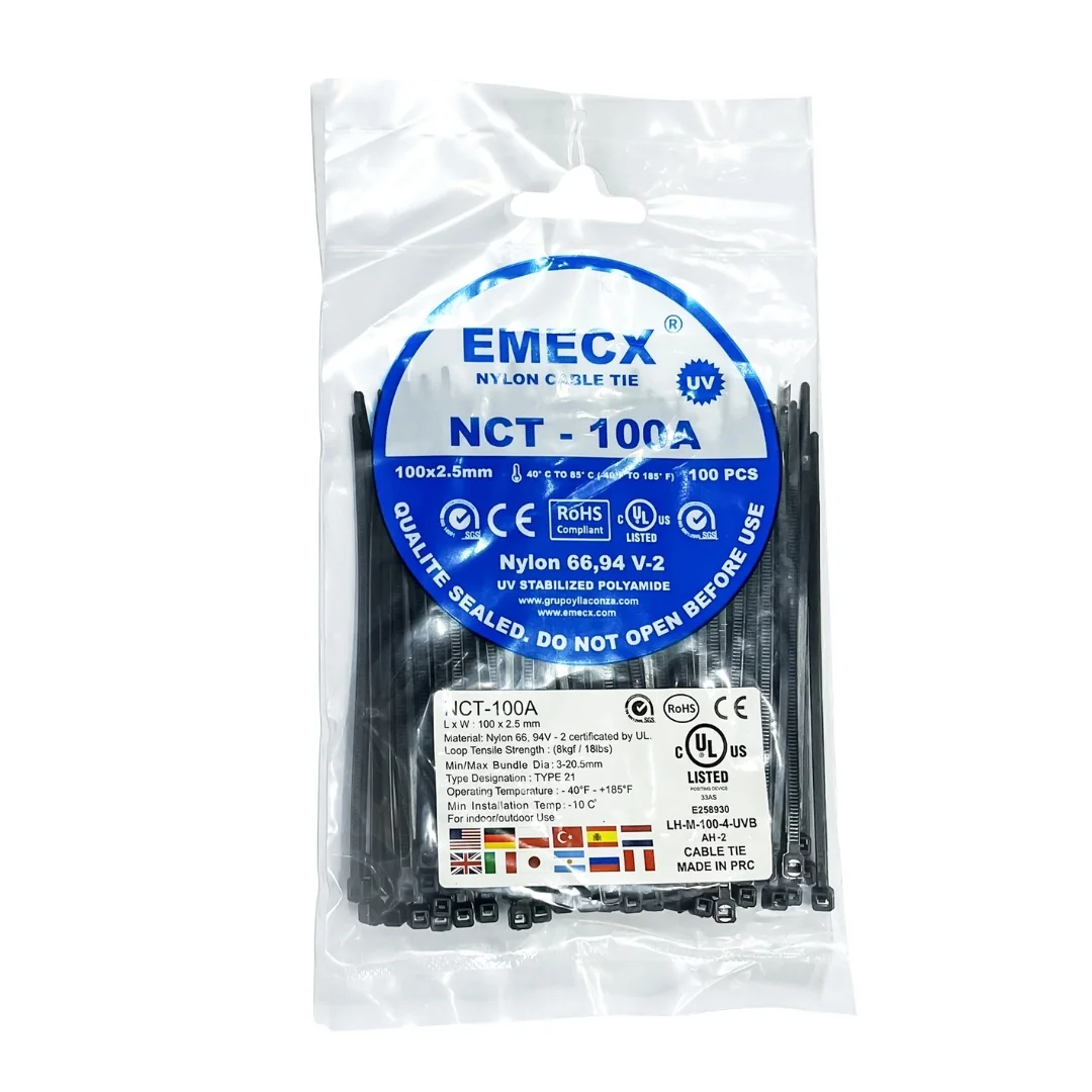 CINTILLO NYLON 100 X 2.5MM X PAQUETE 100 UND