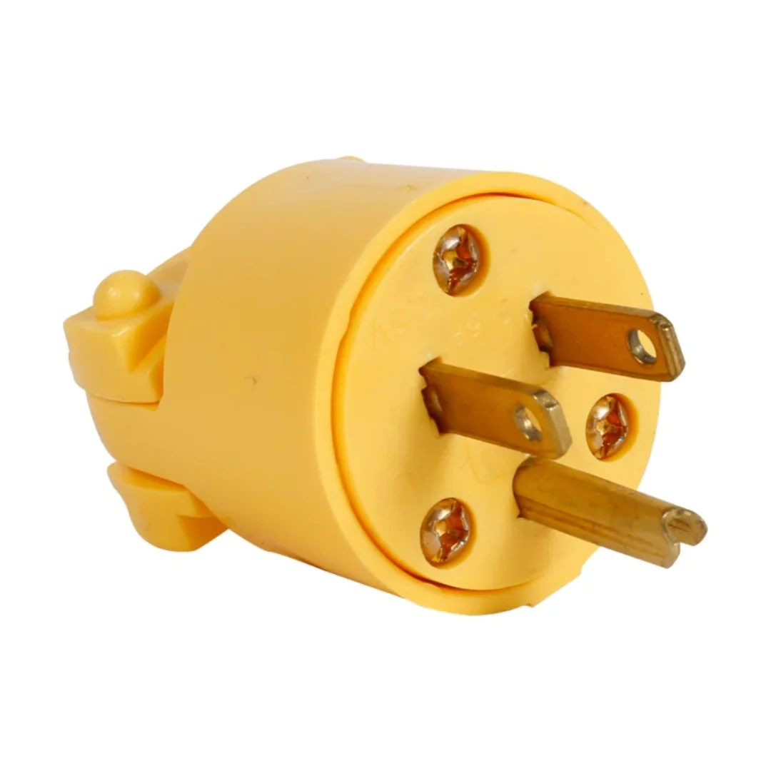 ENCHUFE AMARILLO 2 POLOS + TIERRA LEVITON