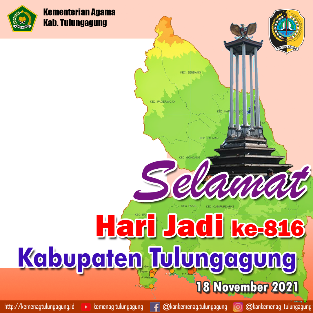 Download Twibbon Selamat Hari Jadi Kabupaten Tulungagung Yang Ke Background Png