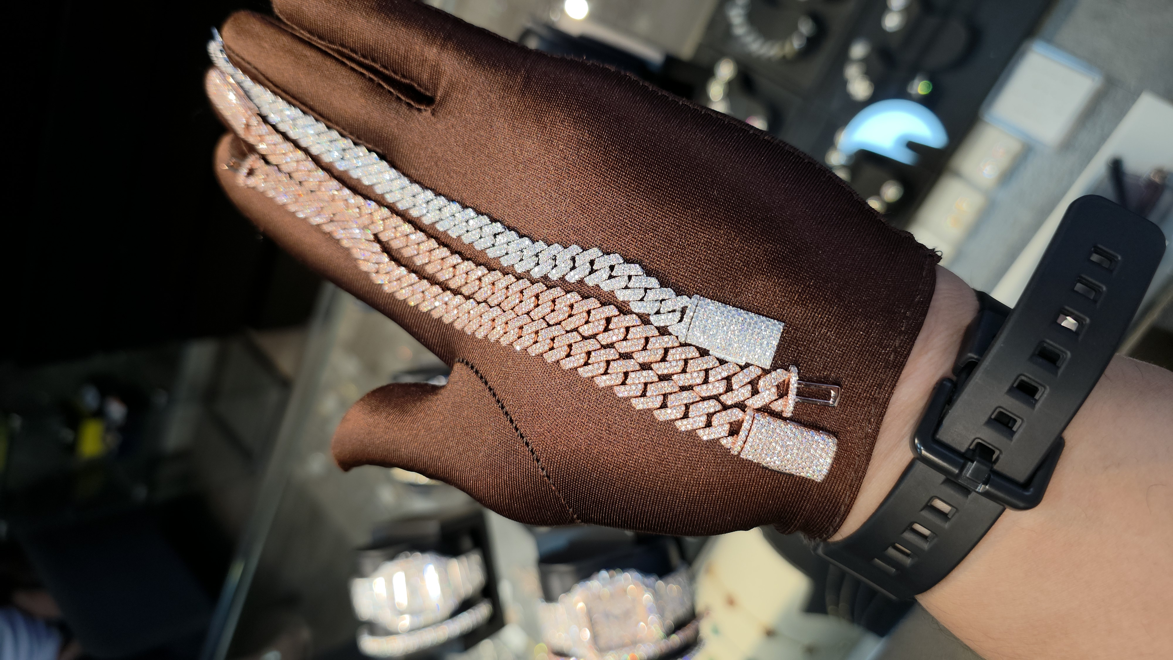 Brazalete Cubano 8MM Plata ley 925 vvs moissanite