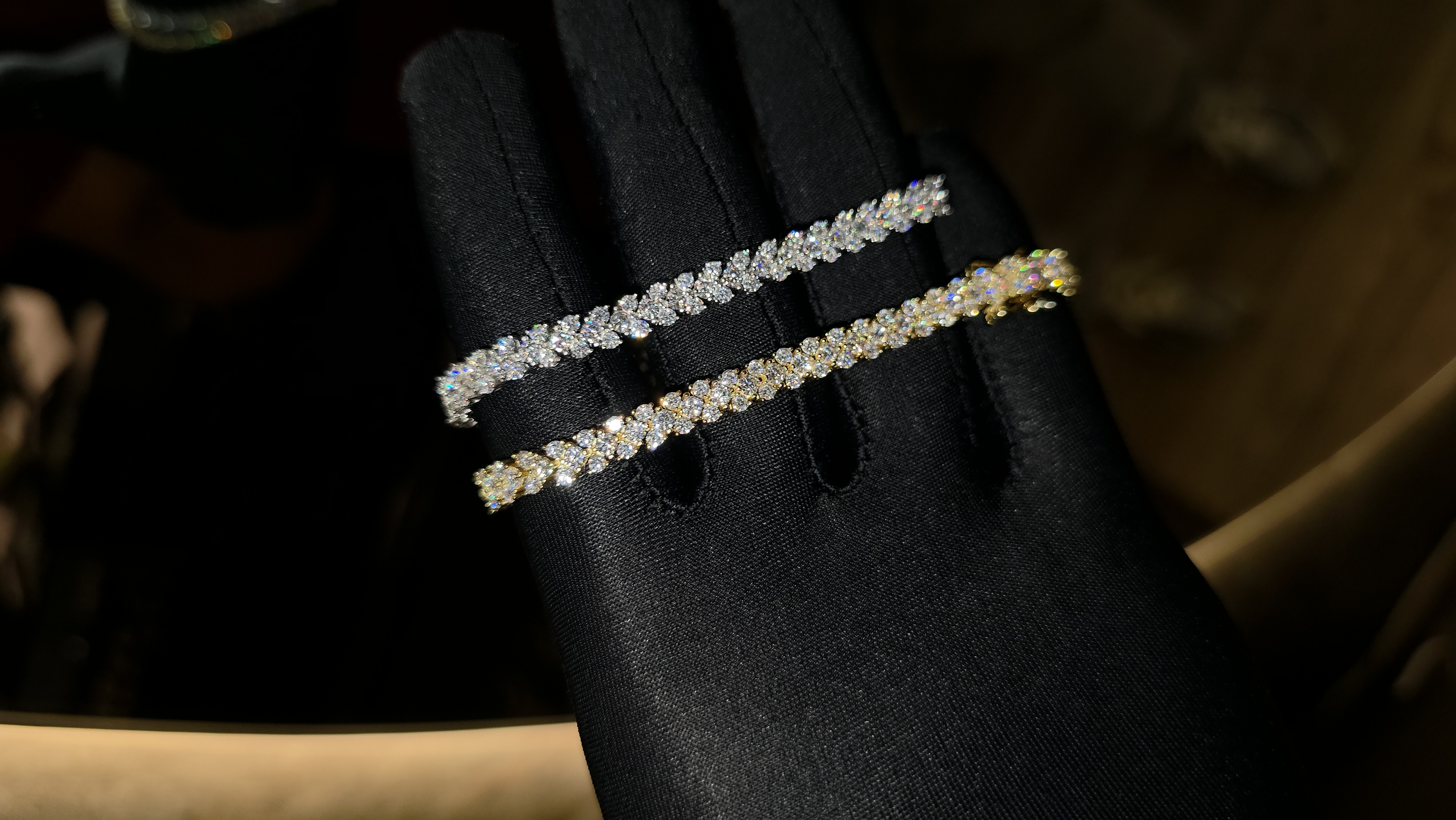 Brazalete tennis luxury con moissanite en planta de ley 925