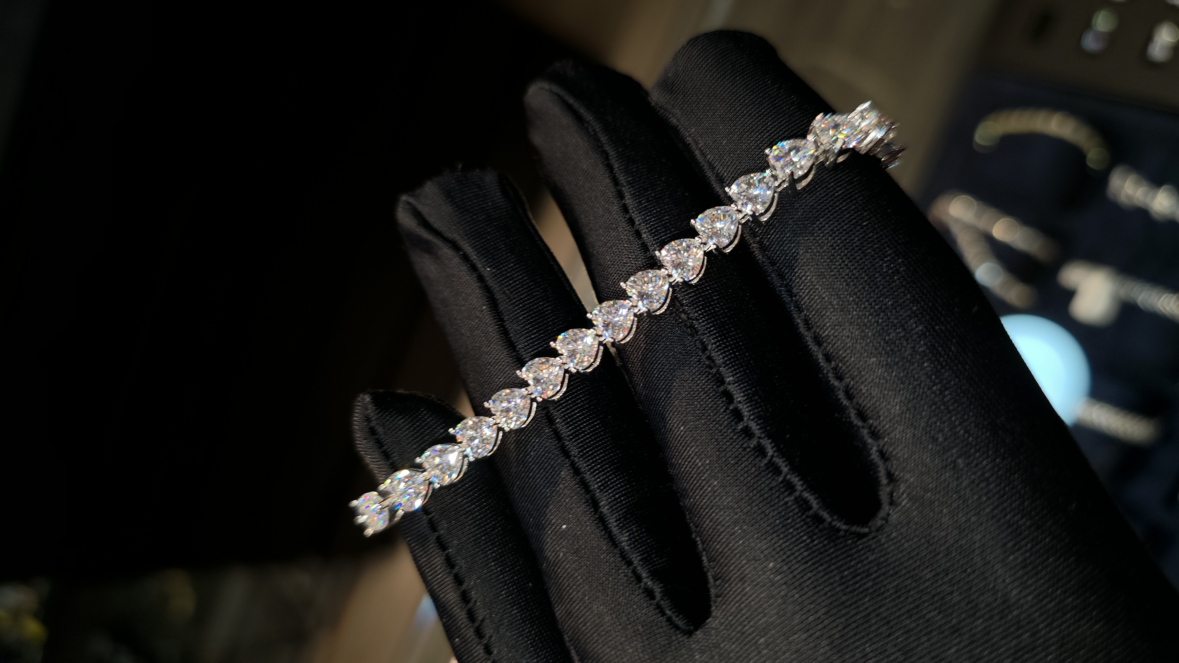 Brazalete tennis corazon 5MM con moissanite en plata de ley 925