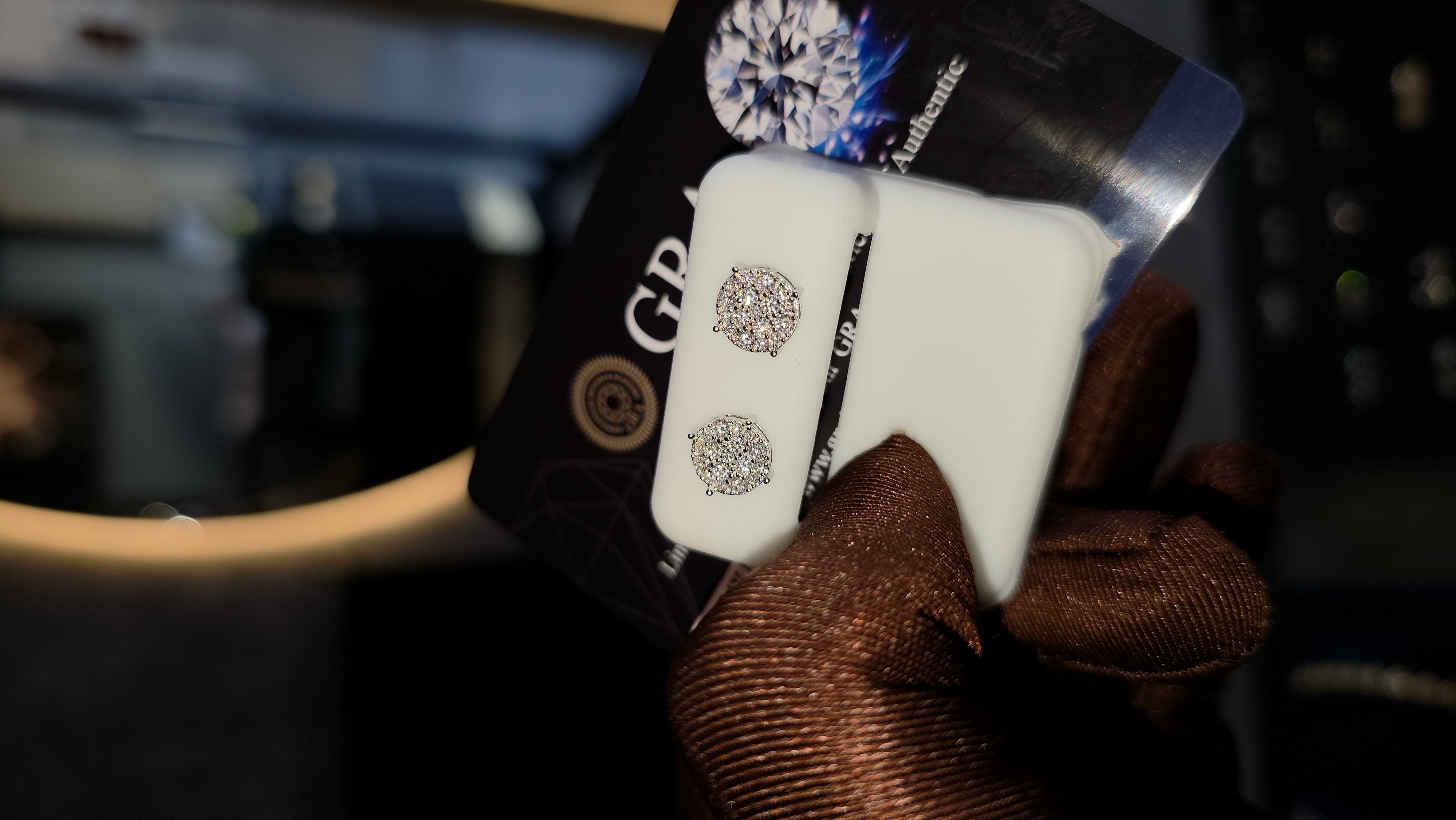 Arete iris moissanite en plata de ley 925
