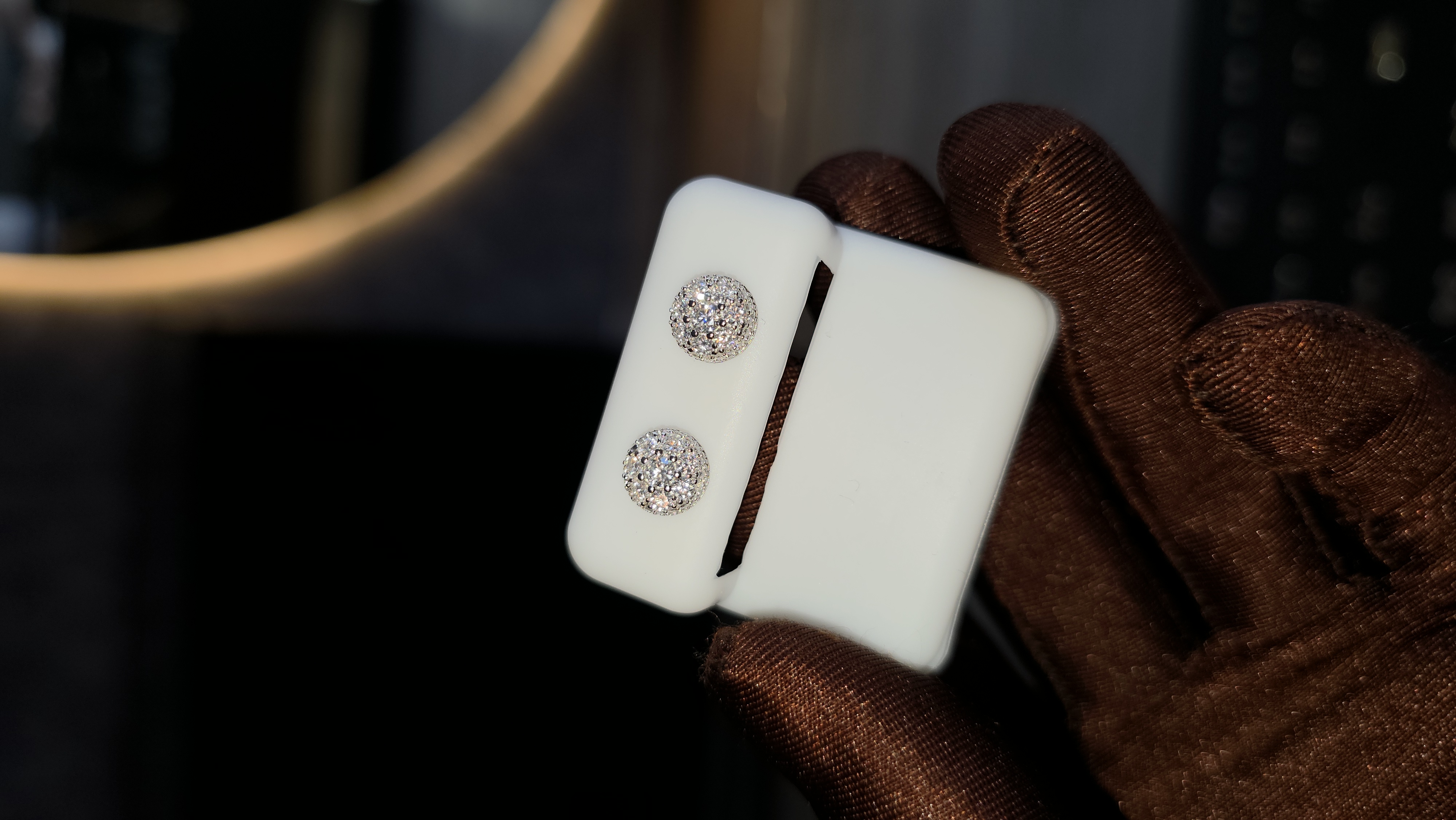 Arete novo moissanite en plata de ley 925