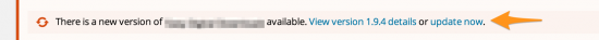 WordPress plugin update available - example