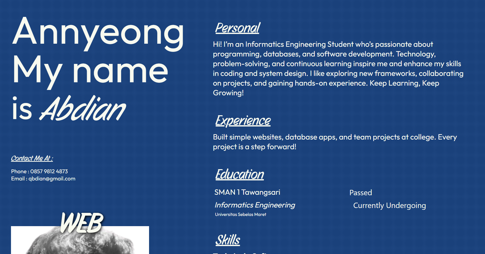 Task of creating a CV