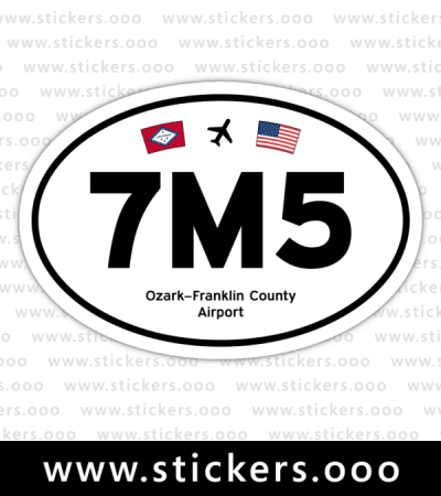 7M5, Ozark–Franklin County Airport (Ozark, Arkansas AR) — Oval Decal