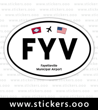 FYV, Fayetteville Municipal Airport (Fayetteville, Arkansas AR) — Oval Decal