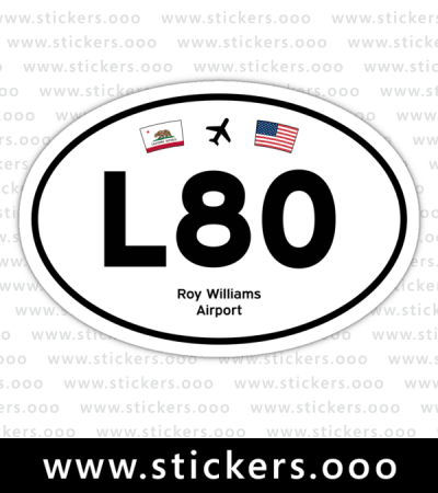L80, Roy Williams Airport (Joshua Tree, California CA) — Oval Decal