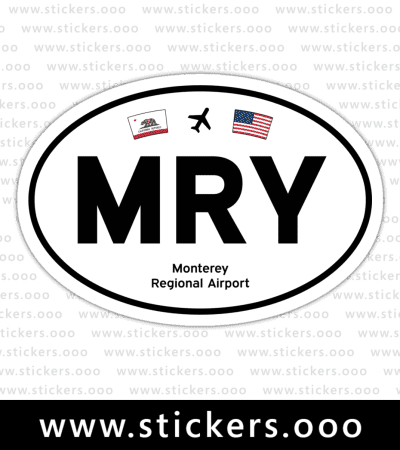 MRY, Monterey Regional Airport (Monterey, California CA) — Oval Decal
