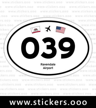 O39, Ravendale Airport (Ravendale, California CA) — Oval Decal