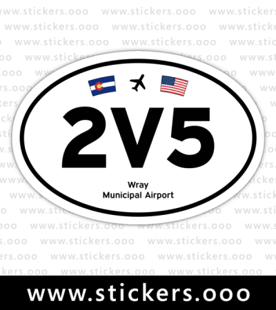 2V5, Wray Municipal Airport (Wray, Colorado CO) — Oval Decal