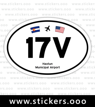 17V, Haxtun Municipal Airport (Haxtun, Colorado CO) — Oval Decal