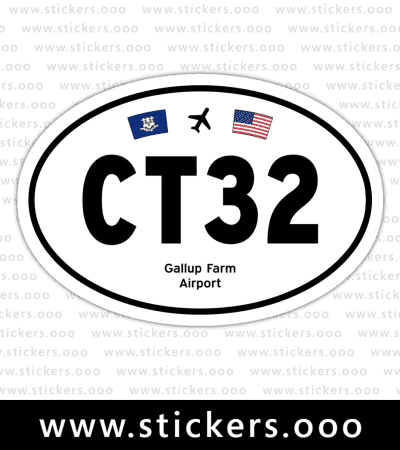 CT32, Gallup Farm Airport (Voluntown, Connecticut CT) — Oval Decal