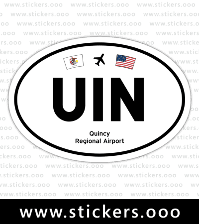 UIN, Quincy Regional Airport (Baldwin Field) (Quincy, Illinois IL) — Oval Decal