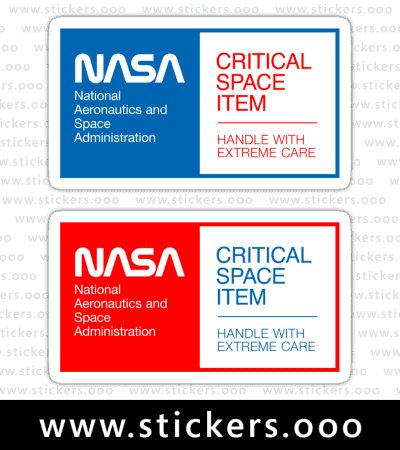 NASA - Critical Space Item, Handle with Extreme Care (Blue & Red, 2 in 1)