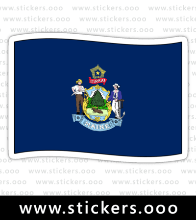 Maine ME Official State Flag (Ripple Wave)
