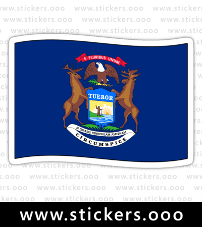 Michigan MI Official State Flag (Ripple Wave)