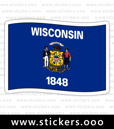 Wisconsin WI Official State Flag (Ripple Wave)