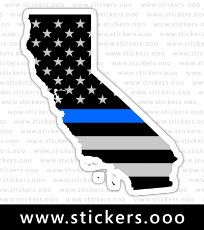 California CA – Thin Blue Line / Police Law Enforcement / USA American Flag