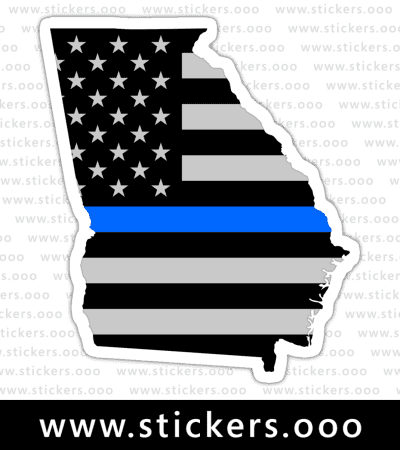 Georgia GA – Thin Blue Line / Police Law Enforcement / USA American Flag