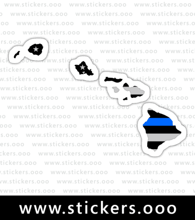 Hawaii HI – Thin Blue Line / Police Law Enforcement / USA American Flag