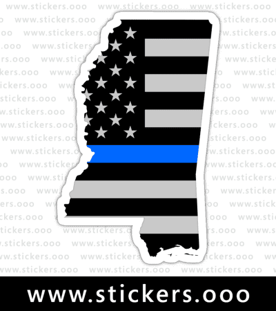 Mississippi MS – Thin Blue Line / Police Law Enforcement / USA American Flag