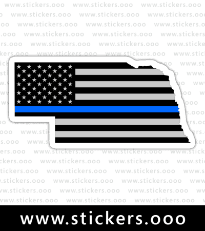 Nebraska NE – Thin Blue Line / Police Law Enforcement / USA American Flag