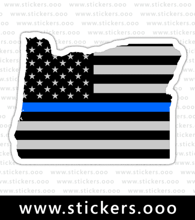 Oregon OR – Thin Blue Line / Police Law Enforcement / USA American Flag