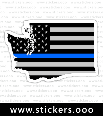 Washington WA – Thin Blue Line / Police Law Enforcement / USA American Flag