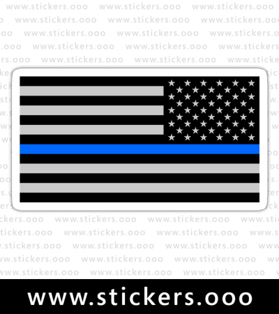 Thin Blue Line Flag / Police + Law Enforcement / USA American Flag (Gray, Reverse)