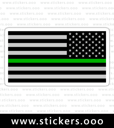 Thin Green Line Flag / Military + Federal Agents / USA American Flag (Gray, Reverse)