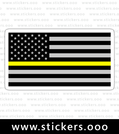 Thin Yellow Line Flag / Dispatchers + Security Guards / USA American Flag (Gray)