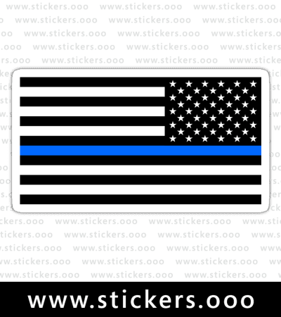 Thin Blue Line Flag / Police + Law Enforcement / USA American Flag (White, Reverse)