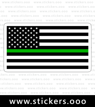 Thin Green Line Flag / Military + Federal Agents / USA American Flag (White)