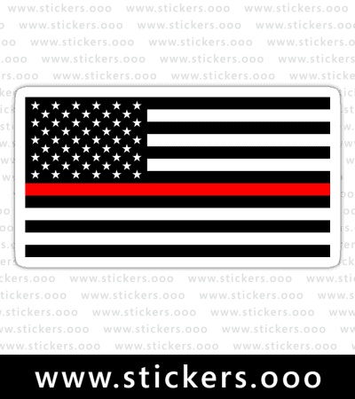 Thin Red Line Flag / Firefighter + Fire Rescue / USA American Flag (White)