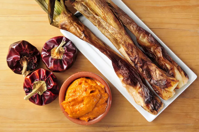 Calcots with Romesco Sauce