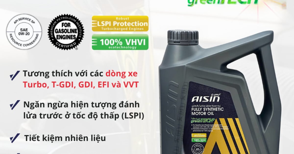 Dầu động cơ xăng 5W-30 API SP 10.000Km 4 Lít Hiệu Aisin mã ESFP0534P
