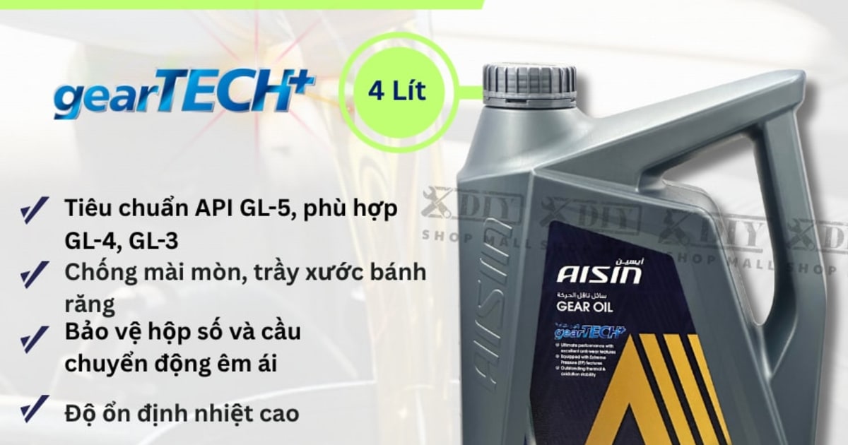 Dầu hộp số thường/vi sai GL-5 (Bao gồm GL-4/GL-3) 75W-90 4 Lít Hiệu Aisin mã GSL57594P