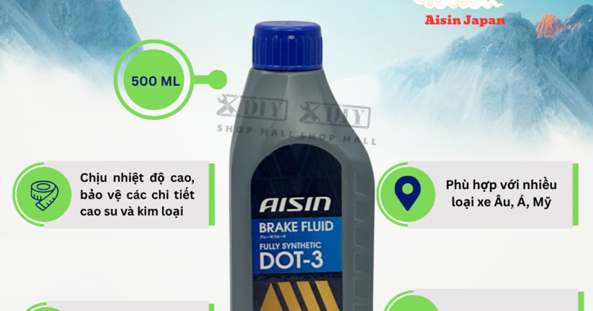 Dầu thắng DOT 3 500ml Hiệu Aisin mã BFSDT305L
